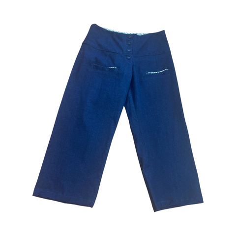 7/8 Japanese blue denim cotton  Pants P082