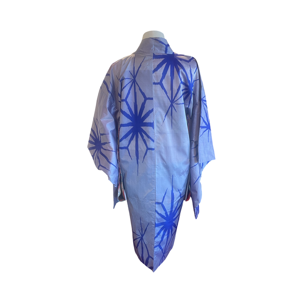 Japanese vintage Meisen silk haori blue abstract
