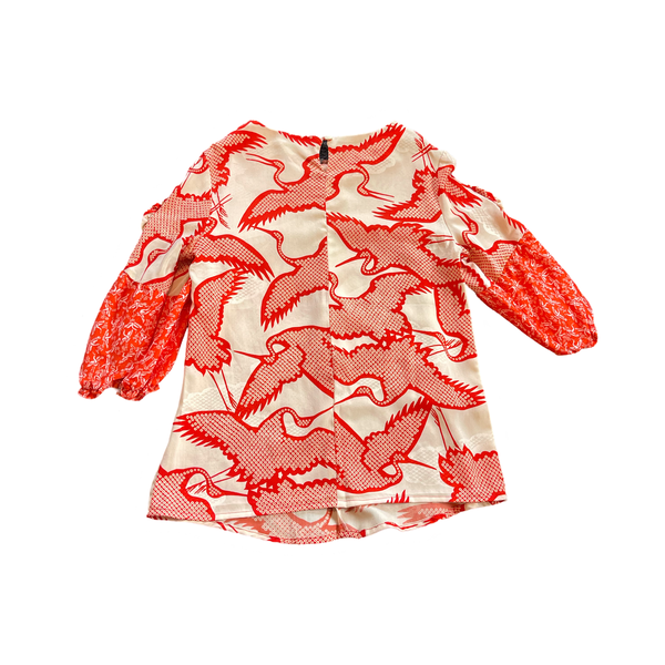 Heart on Sleeve Japanese Silk Top