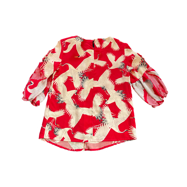 Heart on Sleeve Japanese Silk Top small