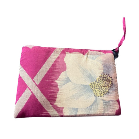 Wristlet Pouch yellow with a splash of red