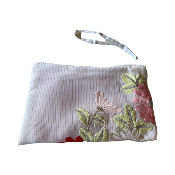 Wristlet Pouch embroidered floral