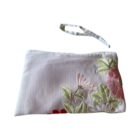 Wristlet Pouch embroidered floral