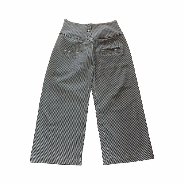 7/8 Japanese striped blue denim cotton Pants P082