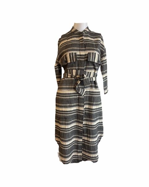 4 pocket oversized shirtmaker striped cotton