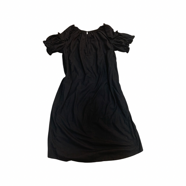 Black Cotton/Linen Heart Dress D289
