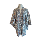 Japanese vintage silk haori /jacket- country scene on natural silk