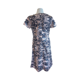 D237 Hand print batik cotton dress pineapples in the garden