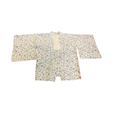 Japanese vintage silk haori /jacket-abstract of black, grey+ red with an accent of hand painted gold