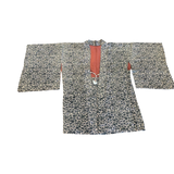 Japanese vintage silk haori /jacket- Stylized pattern of birds, flowers + leaves on pinks