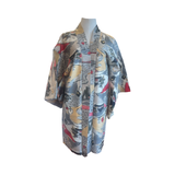 Japanese vintage Meisen silk haori country scene