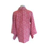 Japanese vintage shibori silk haori - red vertical