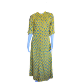 D 295 B Collarless long shirtmaker yellow + green