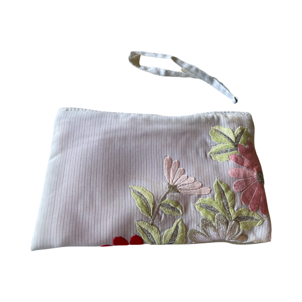 Wristlet Pouch embroidered floral