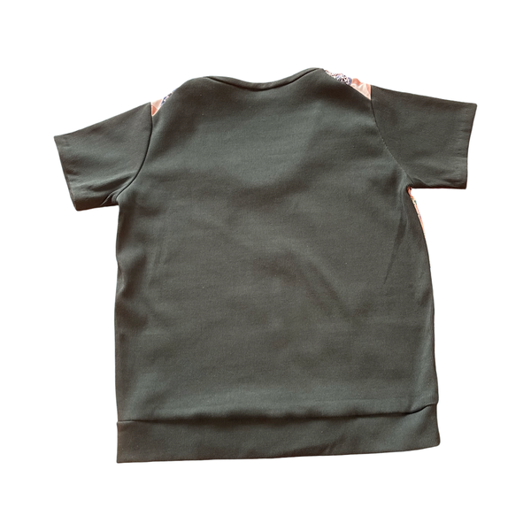 Batik tee top T 760 blue/beige floral