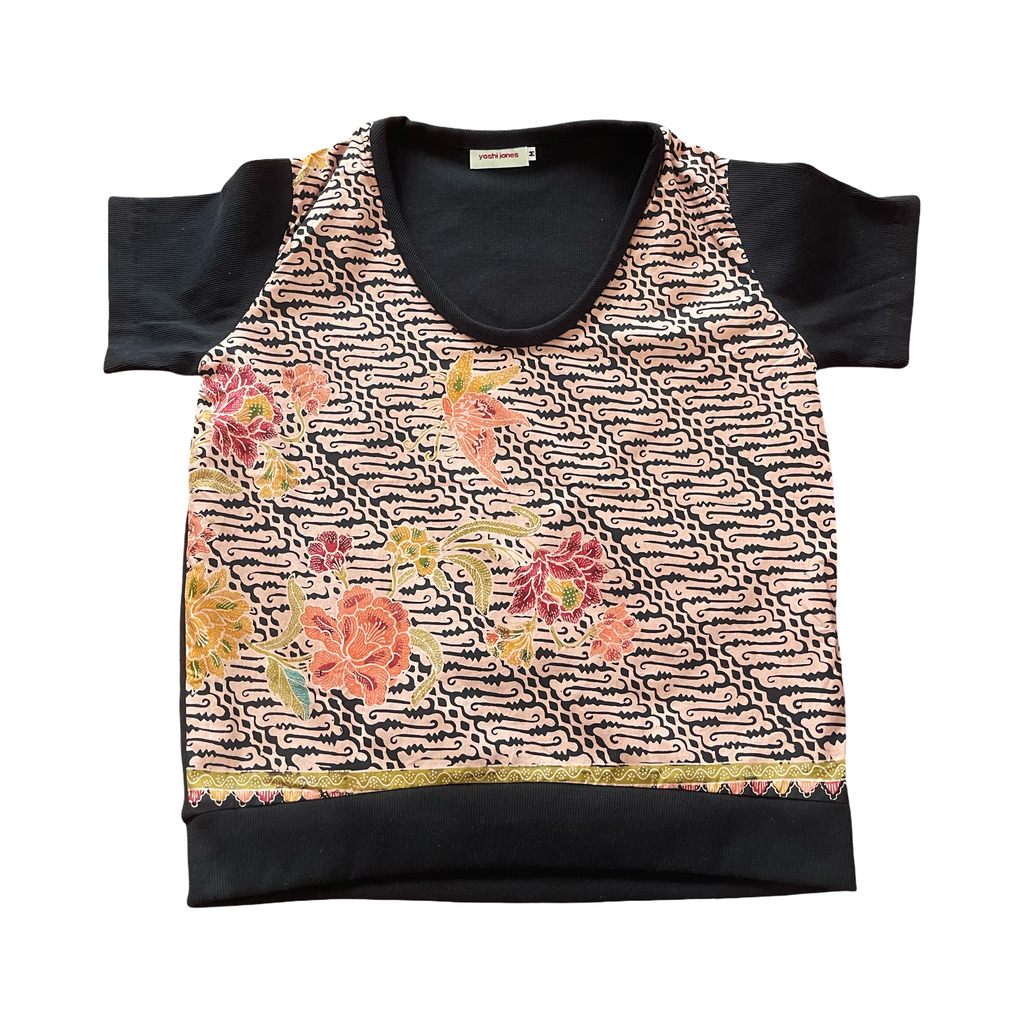 Batik tee top T 760 Multi coloured floral