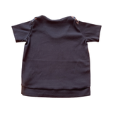 Batik tee top T 760 red+white geo print on navy