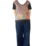 Batik tee top T 760 Multi coloured floral